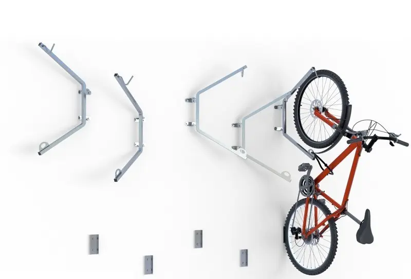 Oksa seinäteline polkupyörälle, 5 telineen setti 