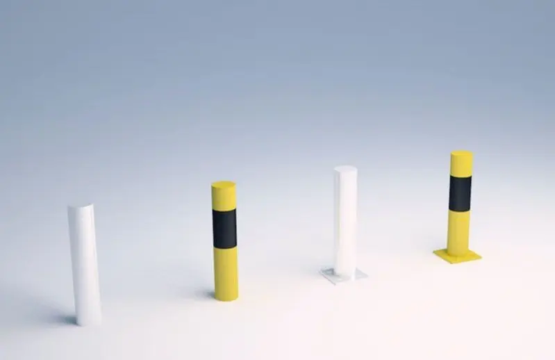 Ajoestetolppa, kelta-musta, ø 60,3 mm/ 600-1200 mm