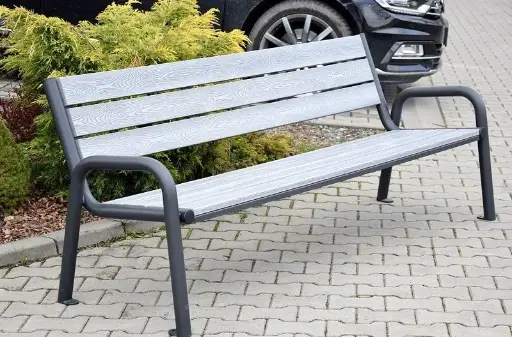 [KLOM0099PLPSZ] Säde puistonpenkki, selkänojalla, 1800 mm, komposiittipuu